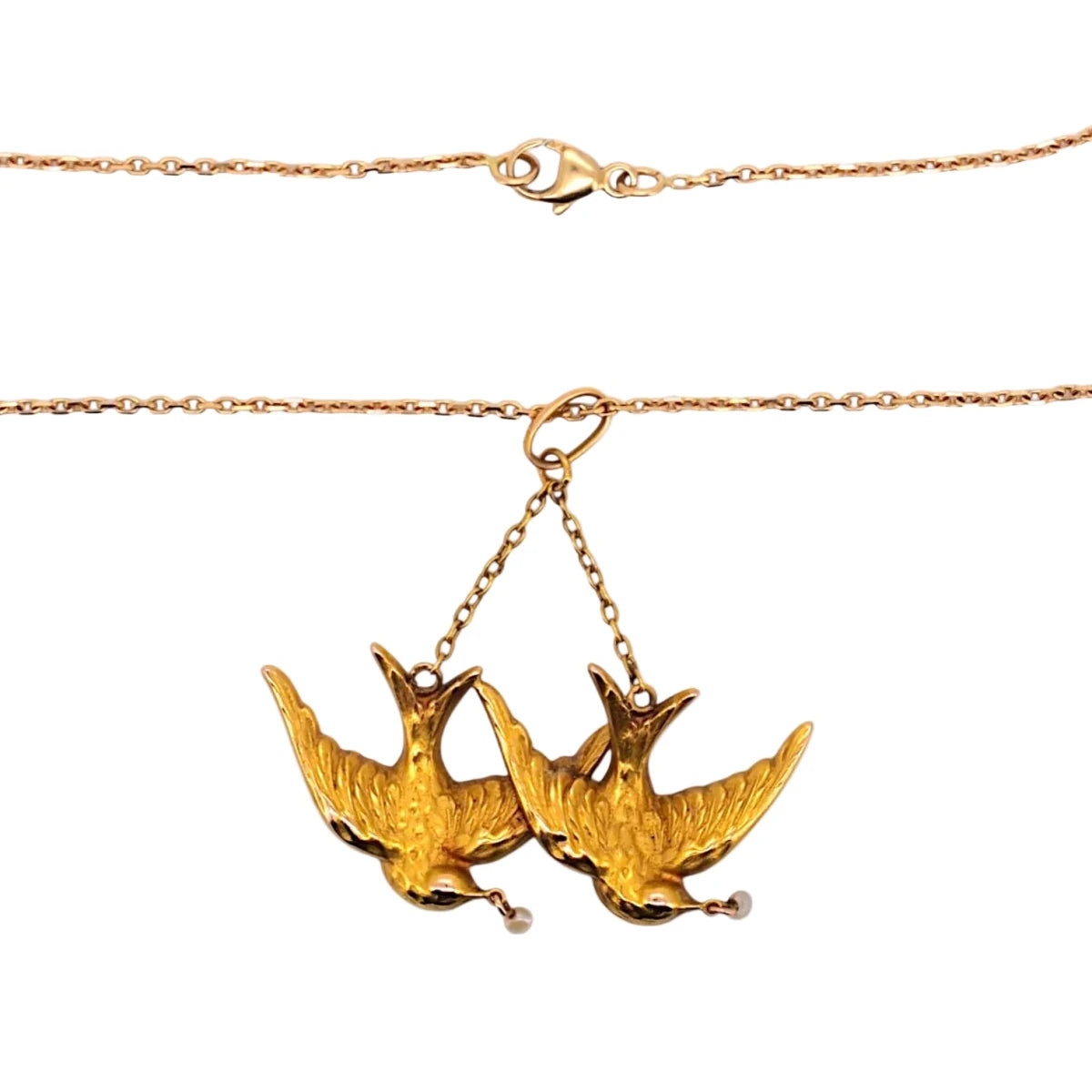 Collier Pendentif en or jaune et perles - Castafiore