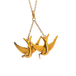 Collier Pendentif en or jaune et perles - Castafiore