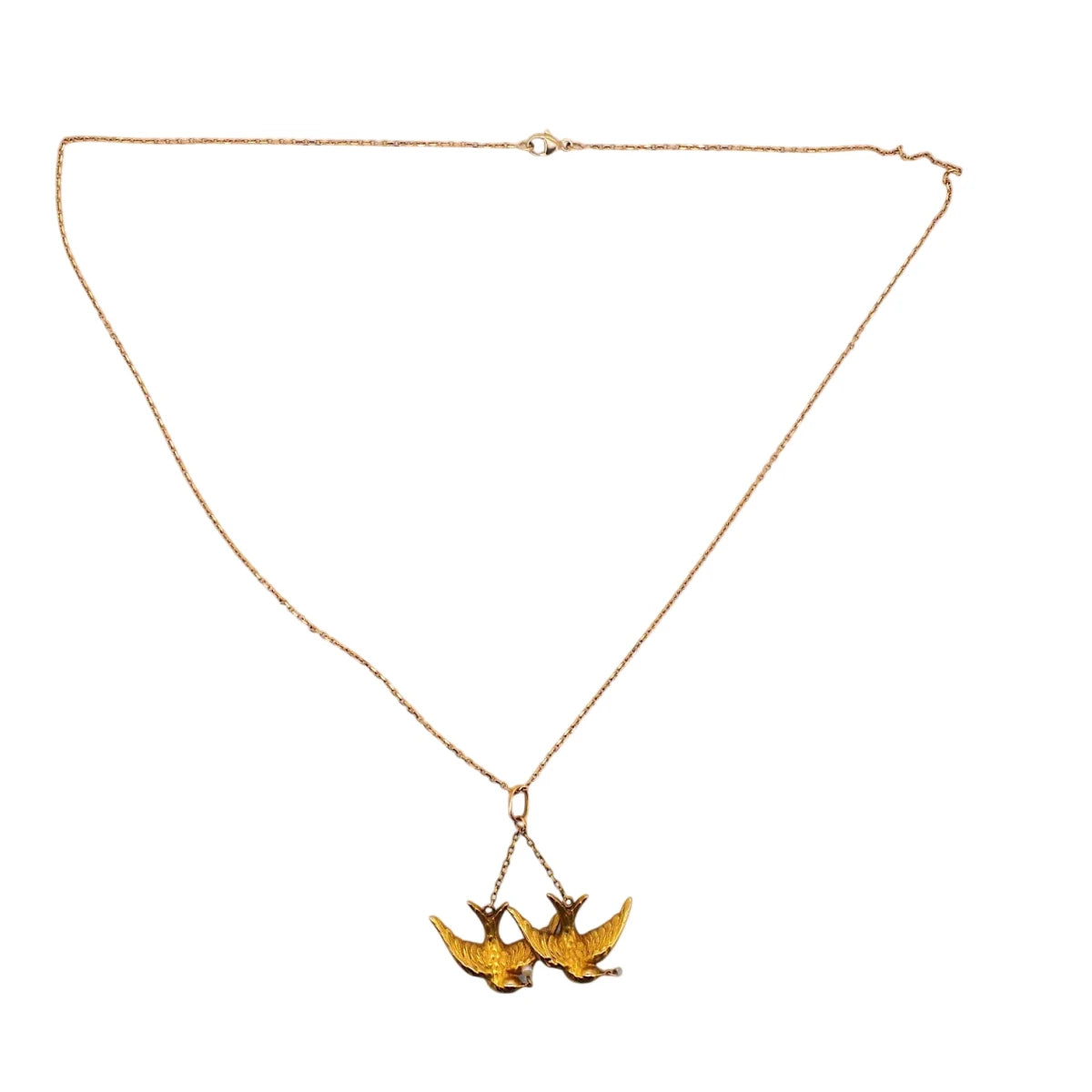 Collier Pendentif en or jaune et perles - Castafiore