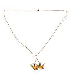 Collier Pendentif en or jaune et perles - Castafiore