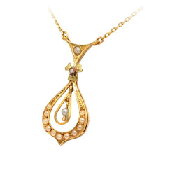 Collier Pendentif en or jaune et perles - Castafiore
