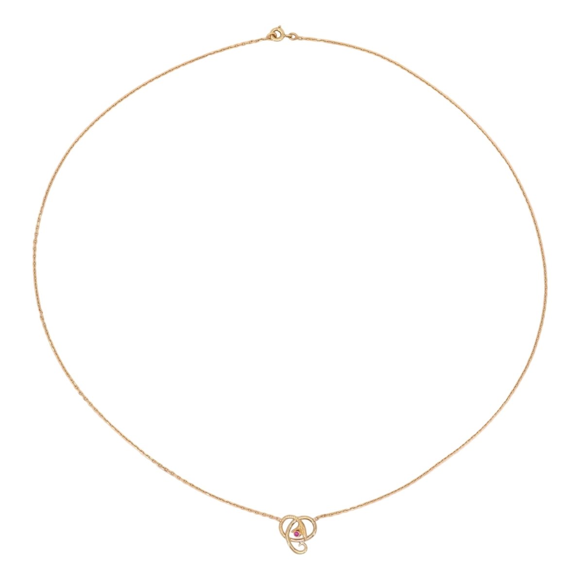 Collier Pendentif en or jaune et rubis - Castafiore