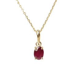 Collier Pendentif en or jaune et rubis - Castafiore