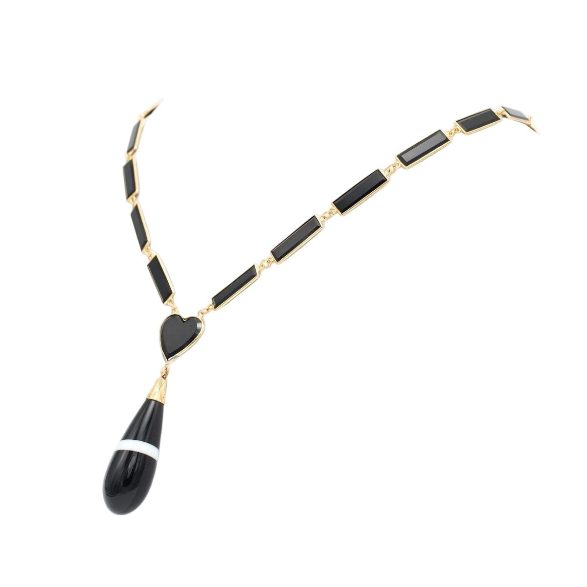 Collier Pendentif en or jaune, onyx et agates - Castafiore