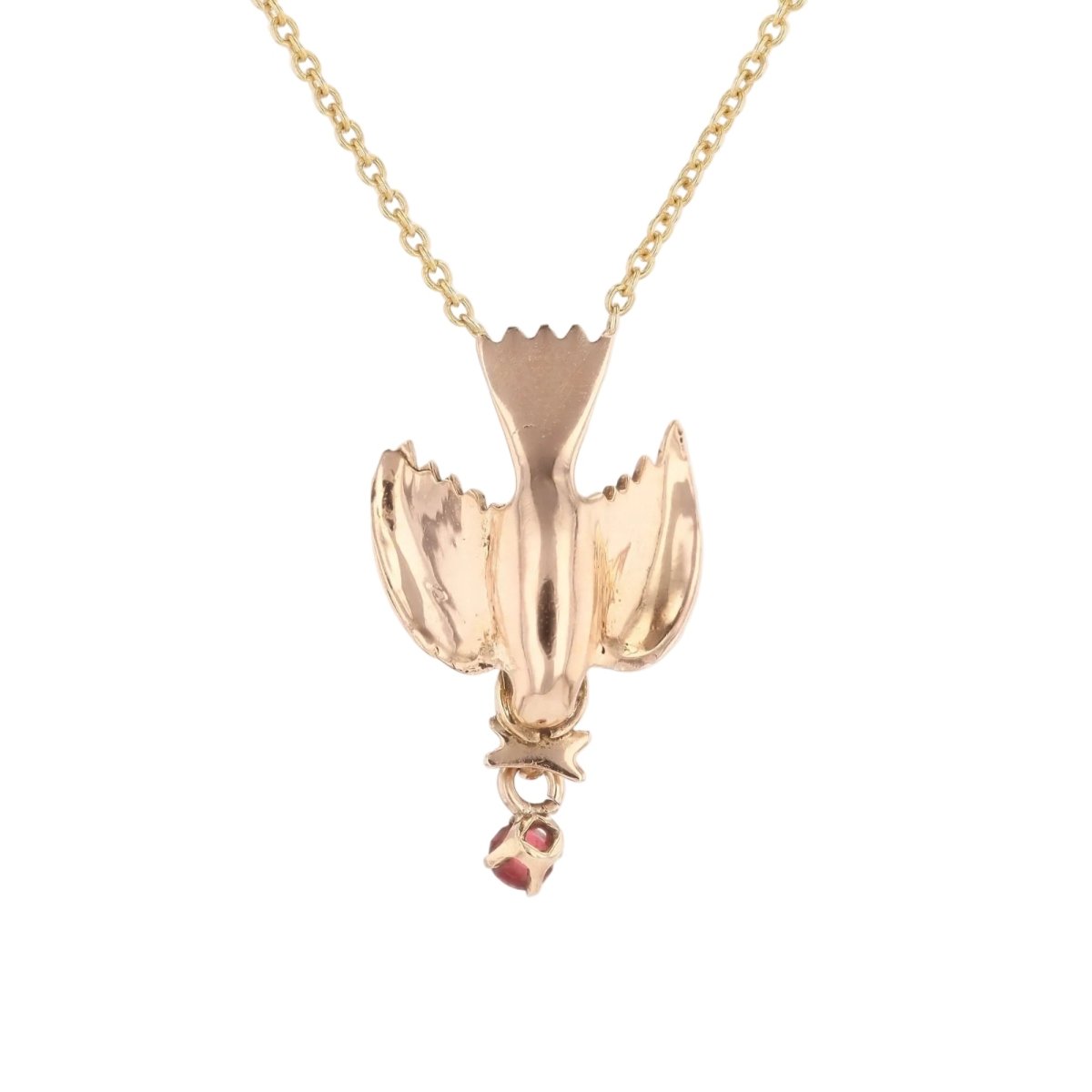 Collier Pendentif en or jaune, or rose, argent et grenat - Castafiore