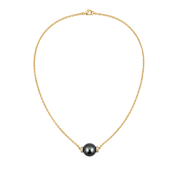 Collier Pendentif en or jaune, perle et diamants - Castafiore