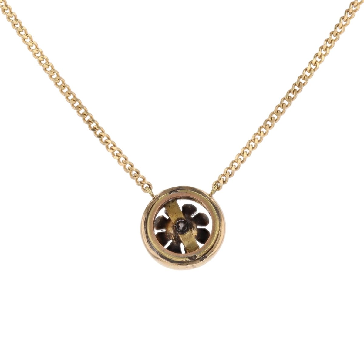 Collier Pendentif en or jaune, perles et diamants - Castafiore