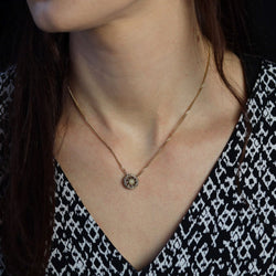 Collier Pendentif en or jaune, perles et diamants - Castafiore