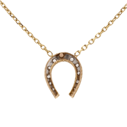 Collier Pendentif en or jaune, platine et diamants - Castafiore