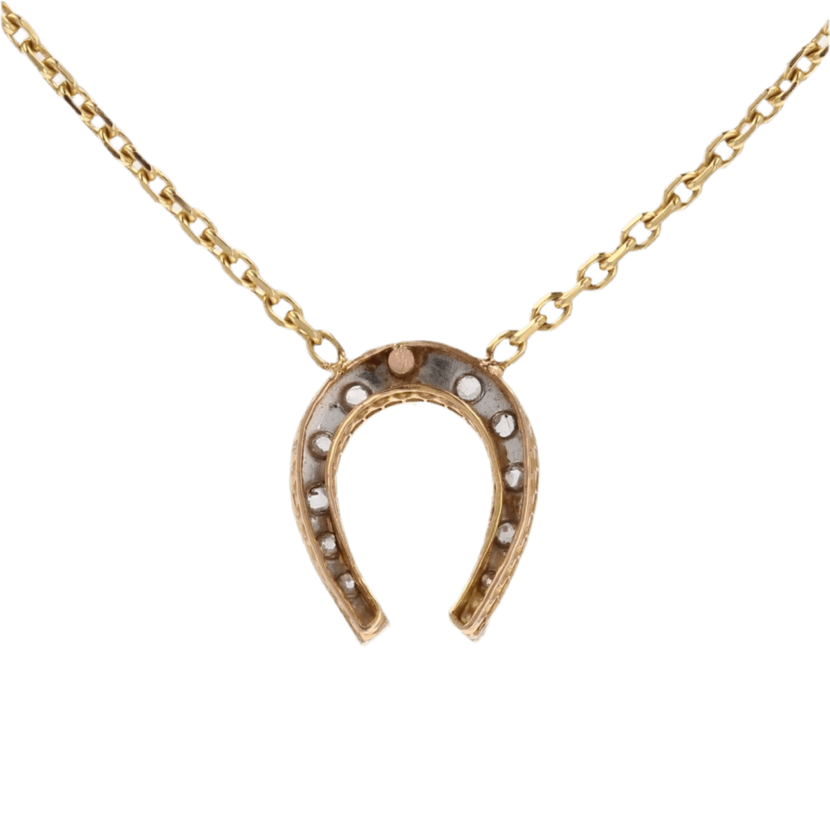 Collier Pendentif en or jaune, platine et diamants - Castafiore