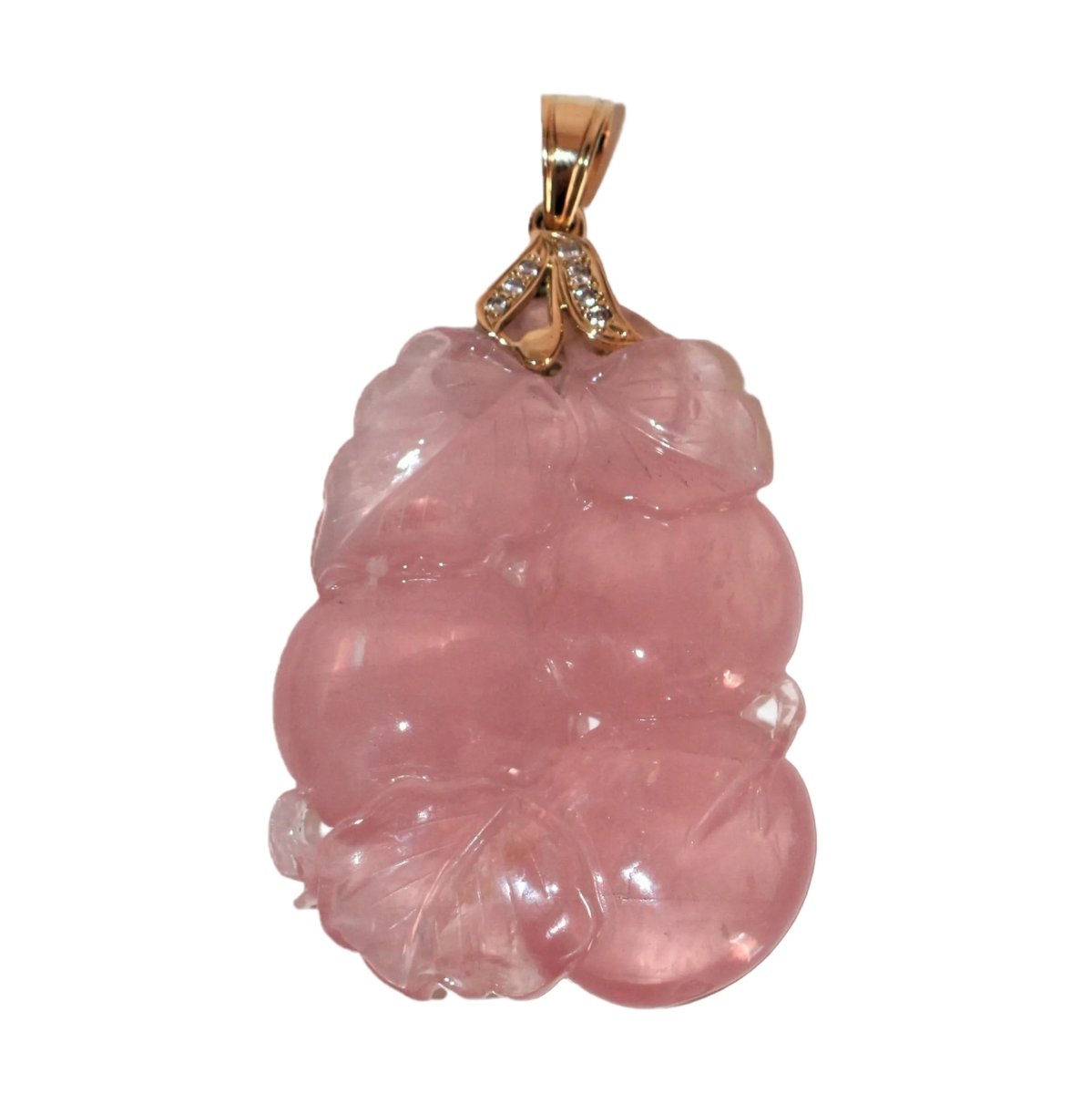 Collier Pendentif en or jaune, quartz et strass - Castafiore