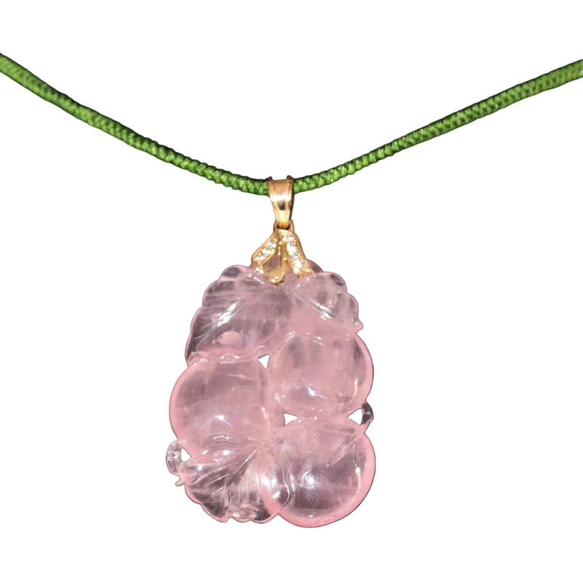 Collier Pendentif en or jaune, quartz et strass - Castafiore