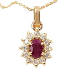 Collier Pendentif en or jaune, rubis et diamants - Castafiore
