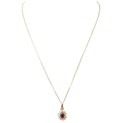 Collier Pendentif en or jaune, rubis et diamants - Castafiore
