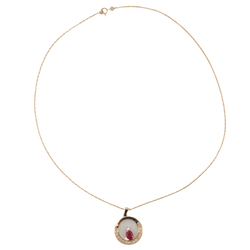 Collier Pendentif en or jaune, rubis et diamants - Castafiore