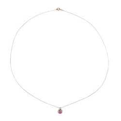 Collier Pendentif en or jaune, saphir et diamant - Castafiore