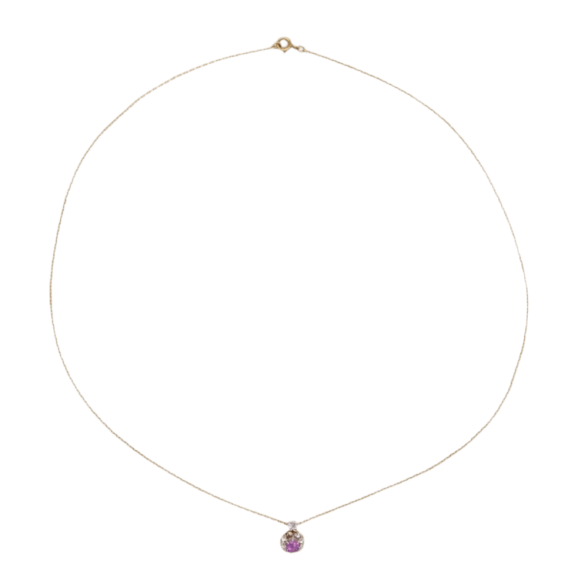 Collier Pendentif en or jaune, saphir et diamant - Castafiore