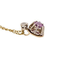 Collier Pendentif en or jaune, saphir et diamant - Castafiore