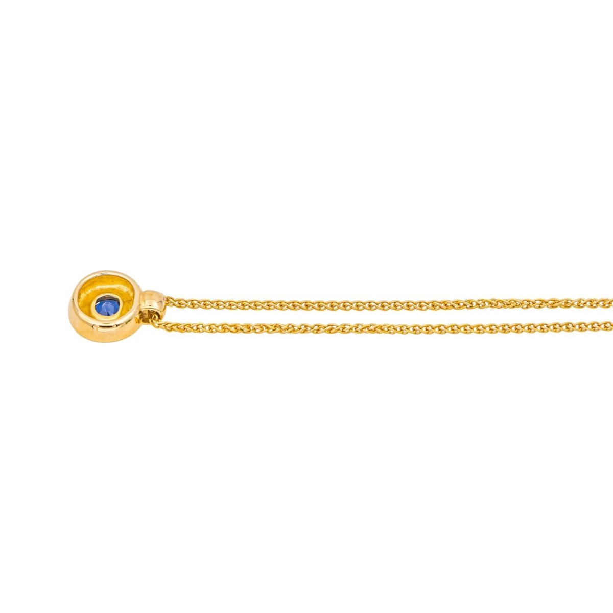 Collier Pendentif en or jaune, saphir et diamants - Castafiore