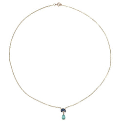 Collier Pendentif en or jaune, saphirs et tourmaline - Castafiore