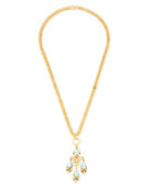 Collier Pendentif en or jaune, turquoise, et diamants - Castafiore