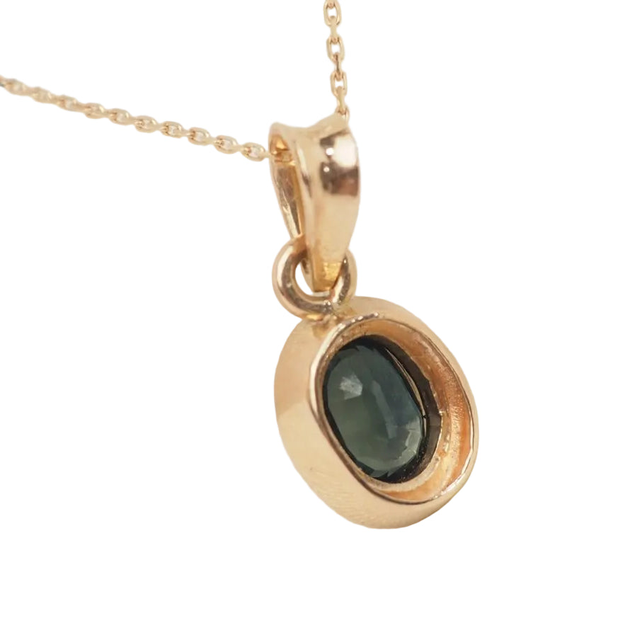 Collier pendentif en or rose et saphir - Castafiore