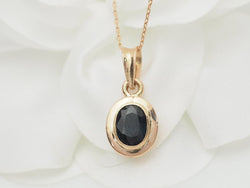 Collier pendentif en or rose et saphir - Castafiore