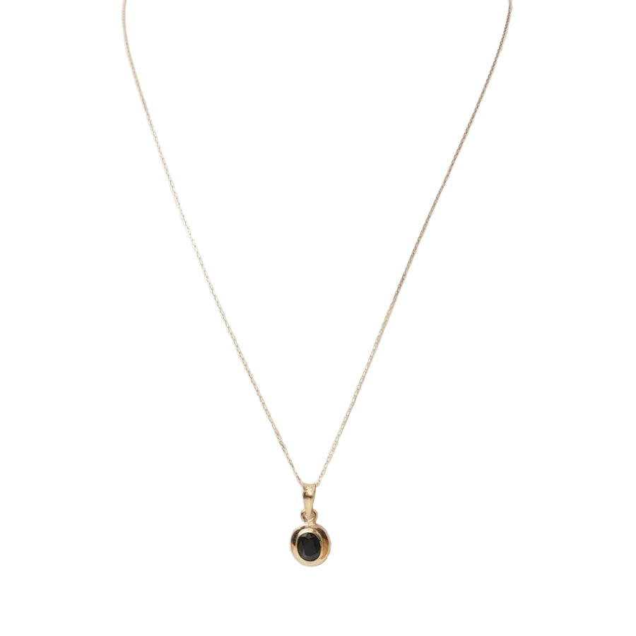 Collier pendentif en or rose et saphir - Castafiore