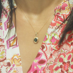 Collier pendentif en or rose et saphir - Castafiore