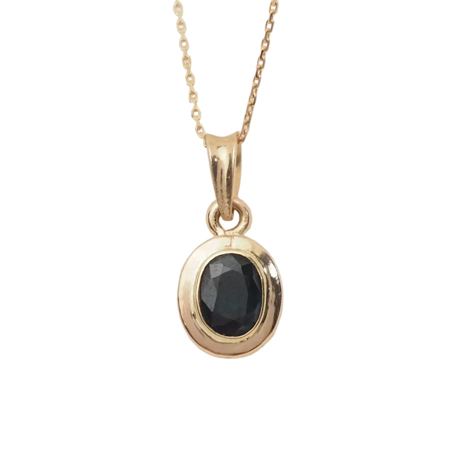Collier pendentif en or rose et saphir - Castafiore