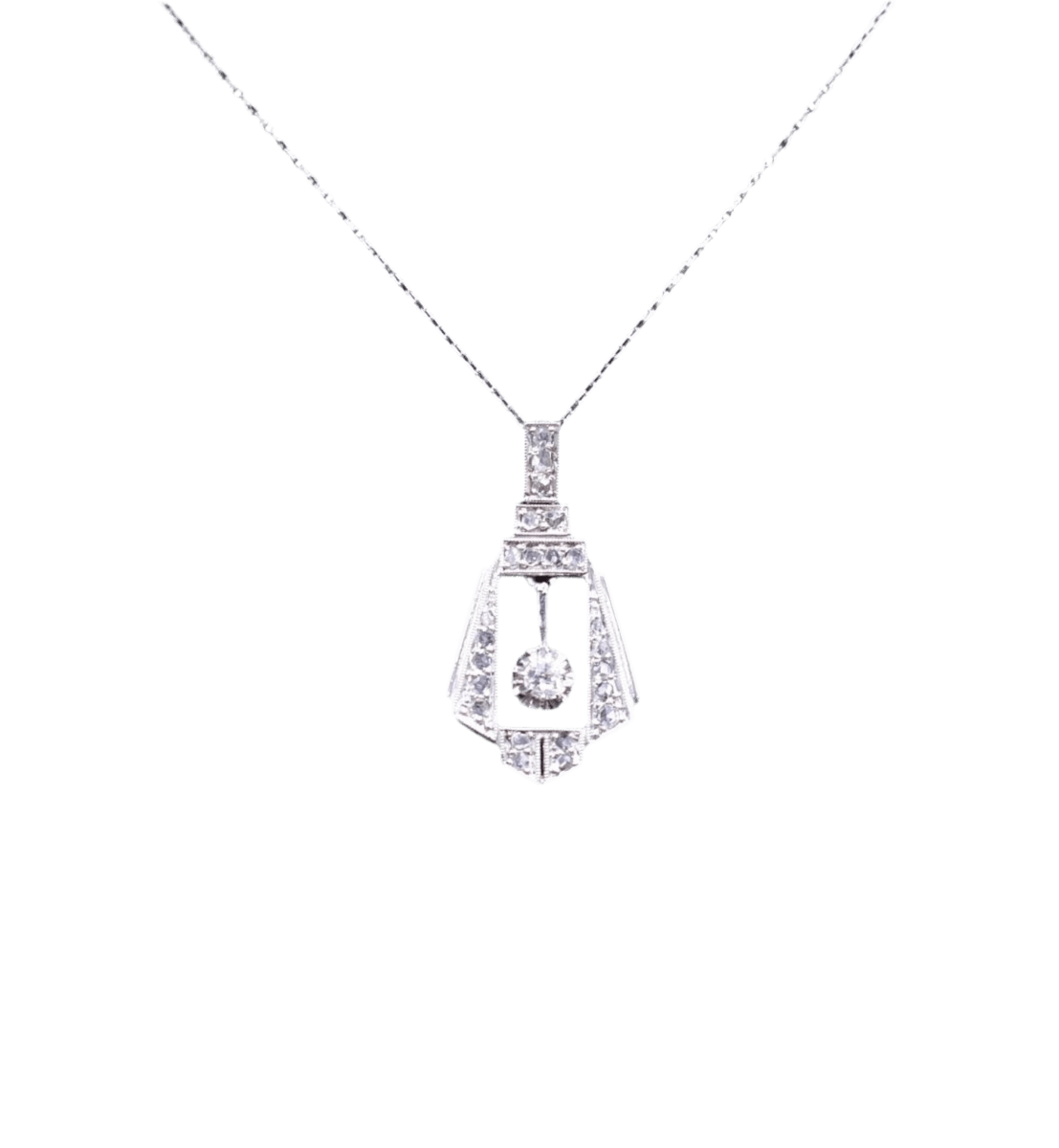 Collier Pendentif en platine et diamants - Castafiore