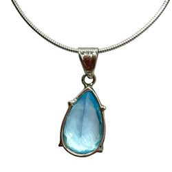 Collier Pendentif en platine et topaze - Castafiore