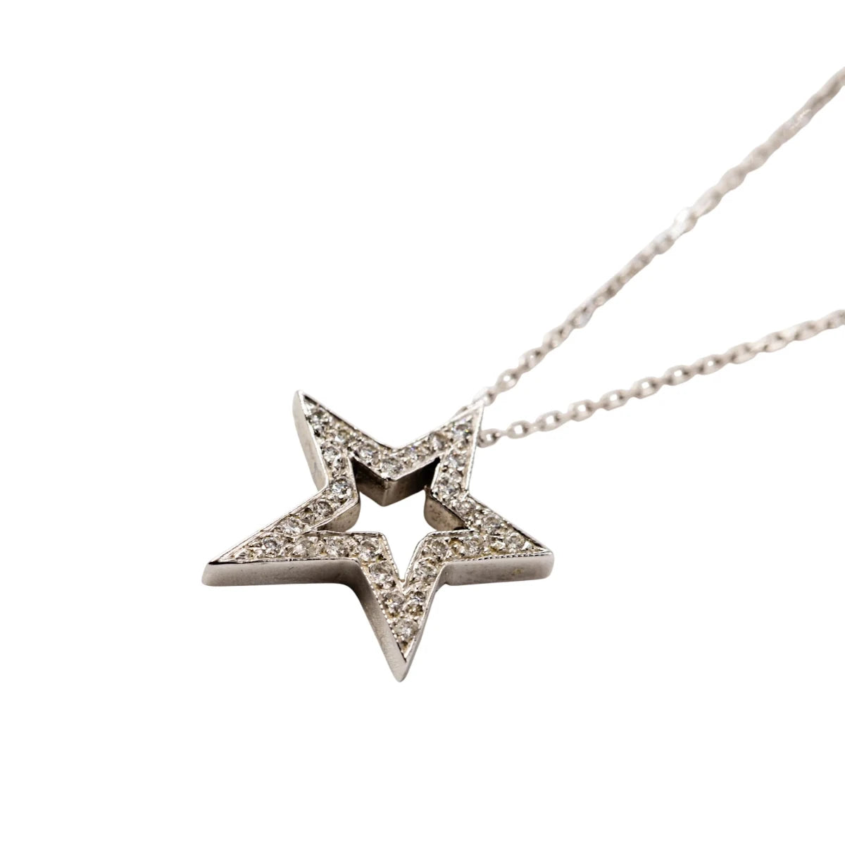 Collier Pendentif Étoile en or blanc et diamants - Castafiore