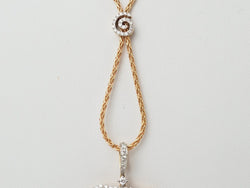 Collier pendentif fleur en or rose, pierres fines et diamants - Castafiore