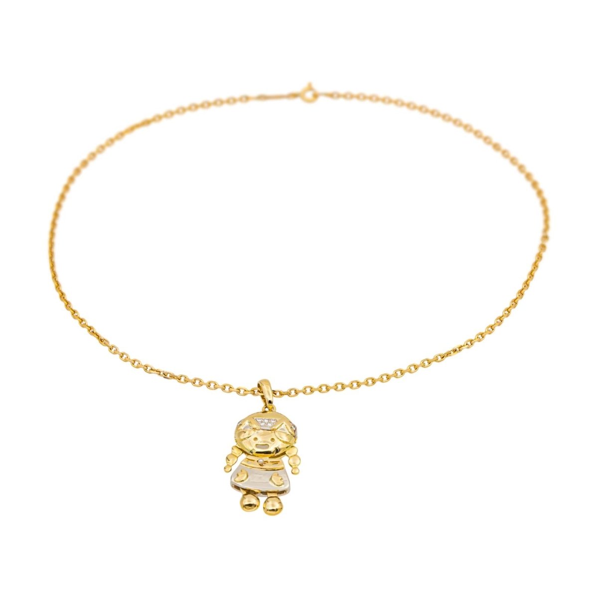 Collier Pendentif FRED en or jaune et diamants - Castafiore