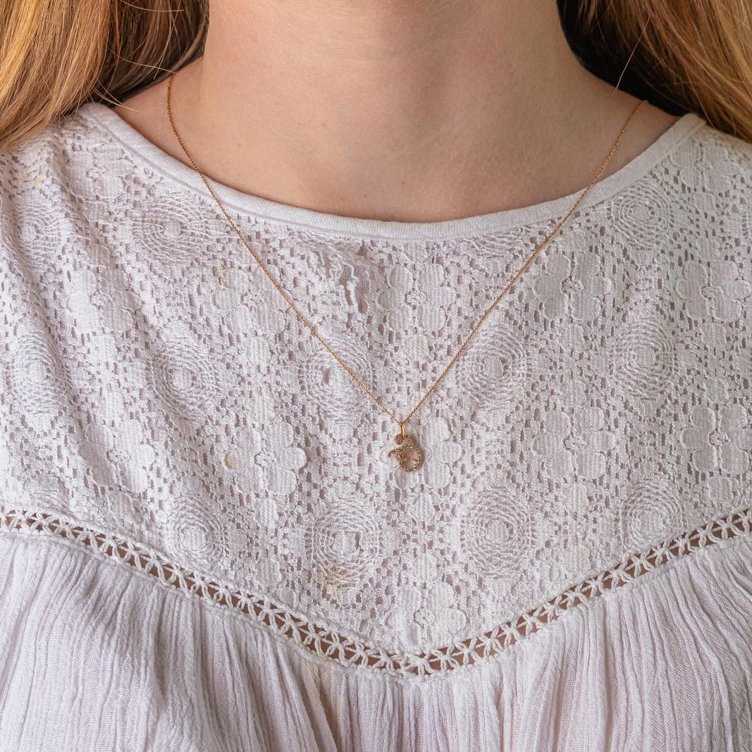 Collier Pendentif GINETTE NY "20" en or rose et diamants - Castafiore