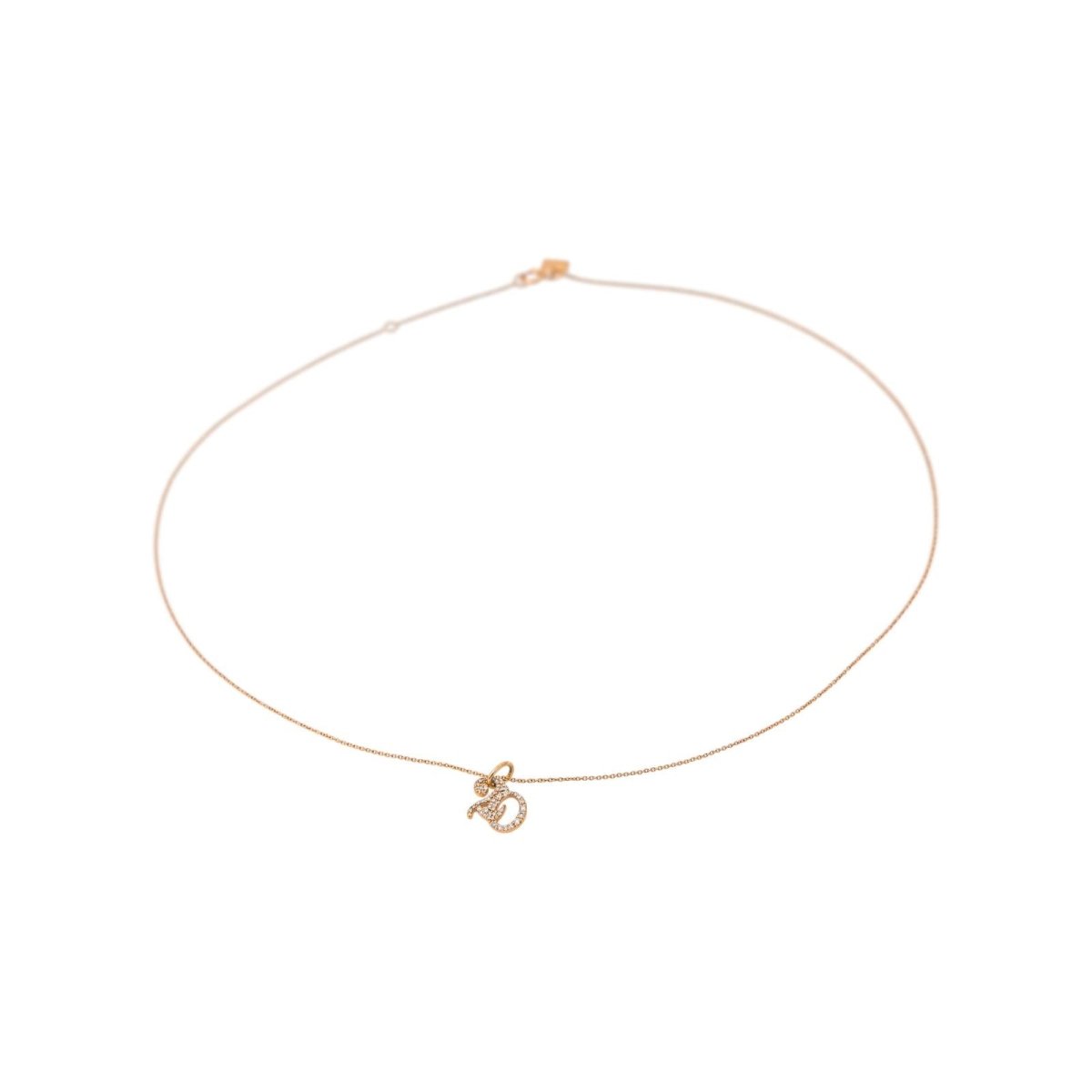 Collier Pendentif GINETTE NY "20" en or rose et diamants - Castafiore