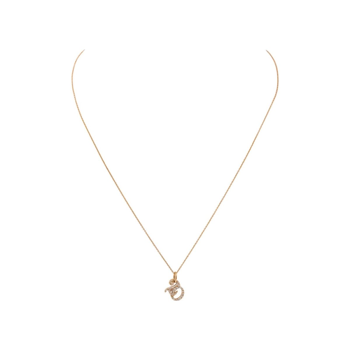 Collier Pendentif GINETTE NY "20" en or rose et diamants - Castafiore
