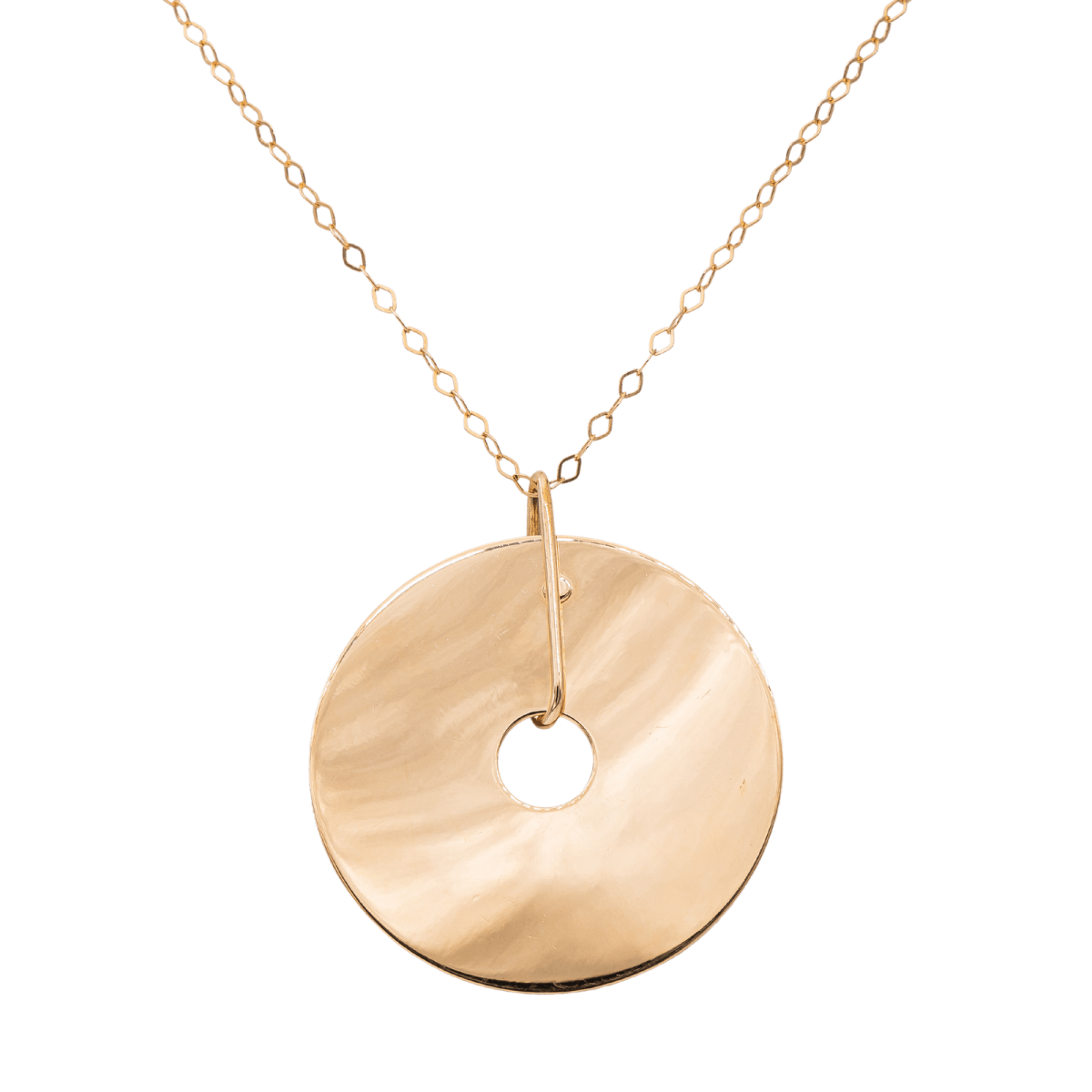 Collier Pendentif GINETTE NY "Jumbo donut on chain" en or rose - Castafiore