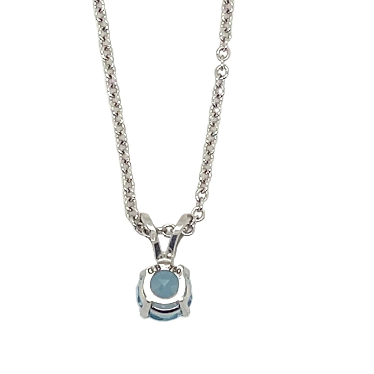 Collier Pendentif GUY BARUCH en or blanc et aigue - marine - Castafiore