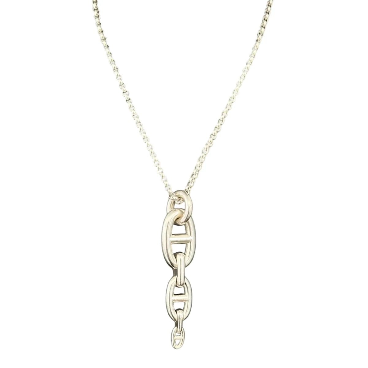 Collier Pendentif HERMÈS "Chaîne d'ancre enchaînée" GM en argent - Castafiore