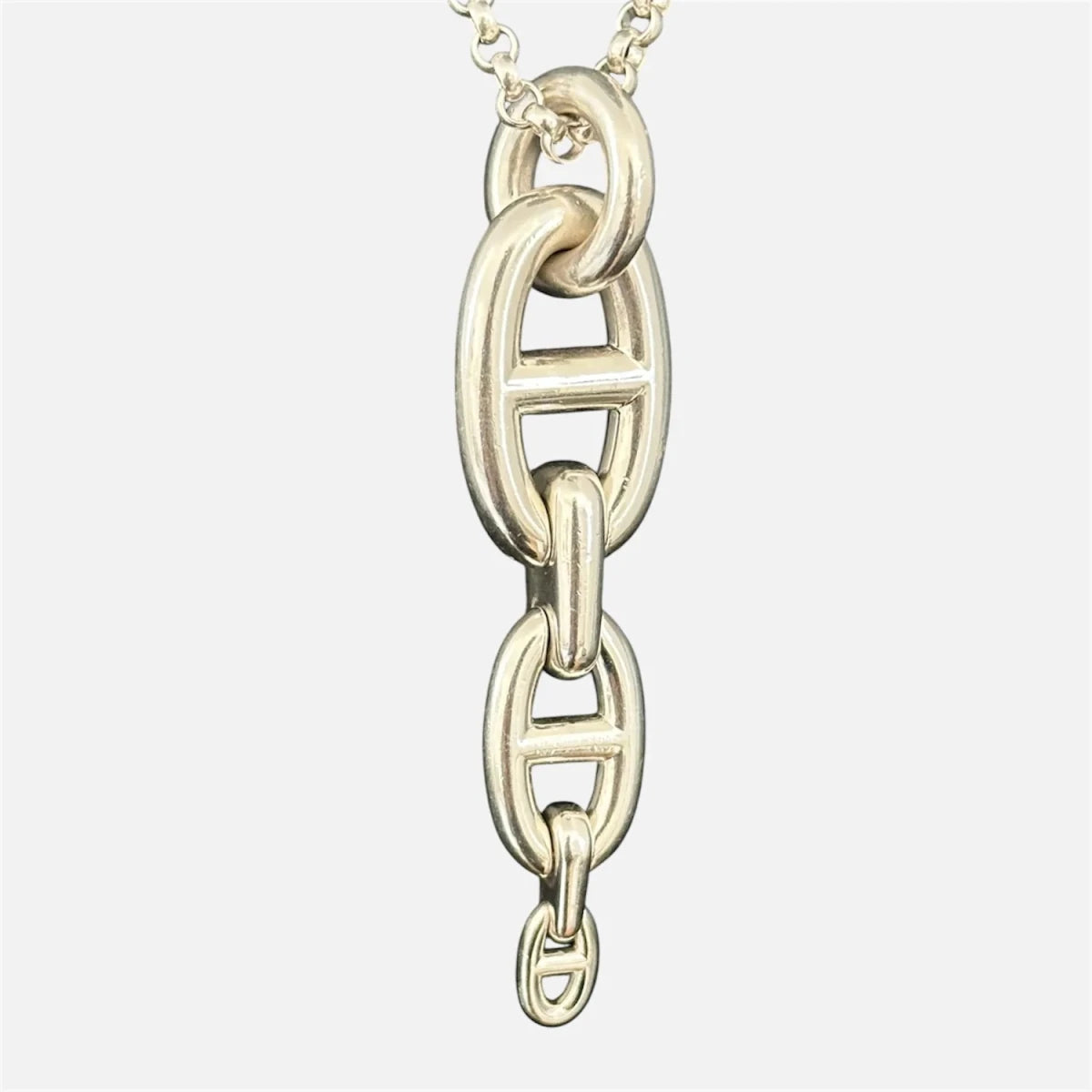 Collier Pendentif HERMÈS "Chaîne d'ancre enchaînée" GM en argent - Castafiore