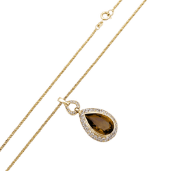Collier Pendentif H.STERN en or jaune, citrine et diamants - Castafiore