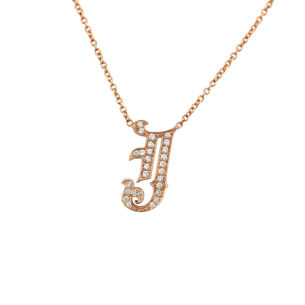 Collier Pendentif "J" en or jaune et diamants - Castafiore