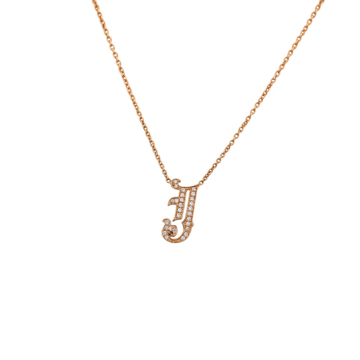 Collier Pendentif "J" en or jaune et diamants - Castafiore