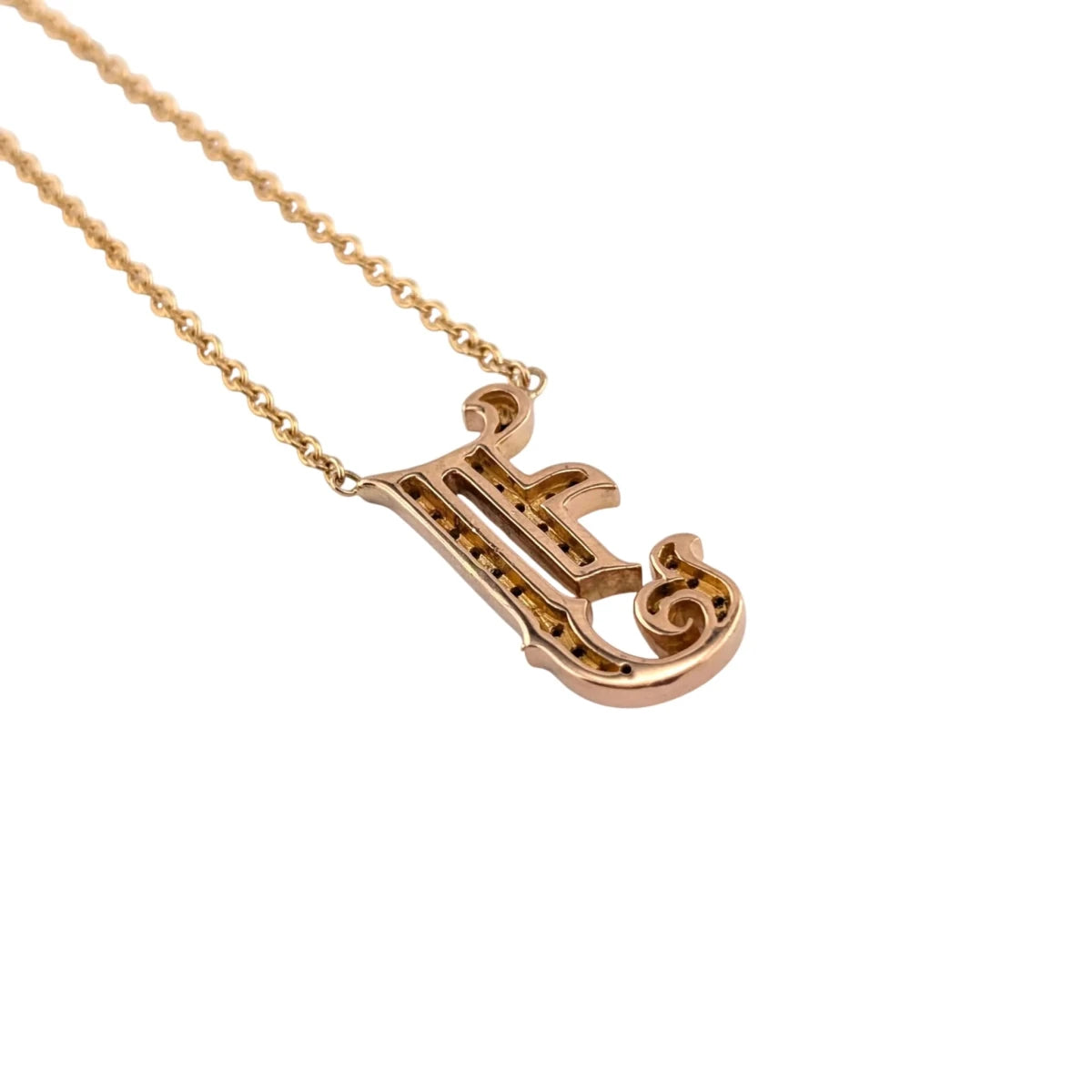 Collier Pendentif "J" en or jaune et diamants - Castafiore