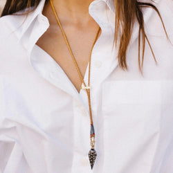 Collier Pendentif MARIE LICHTENBERG "In Stars We Trust" en or jaune et diamants - Castafiore