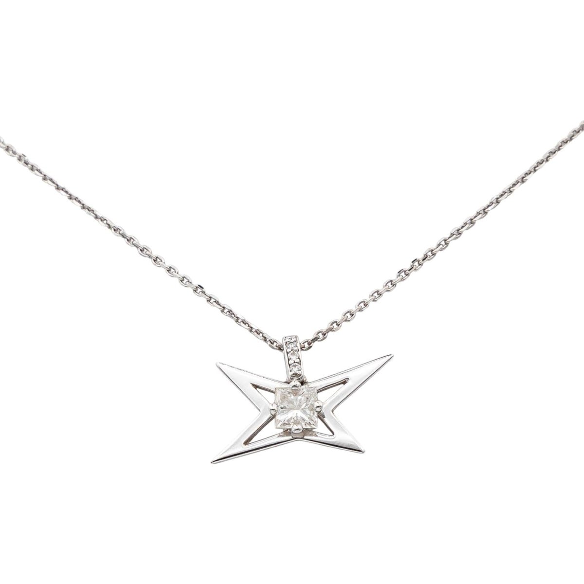 Collier Pendentif MAUBOUSSIN "Ma Princesse à moi" en or blanc et diamants - Castafiore