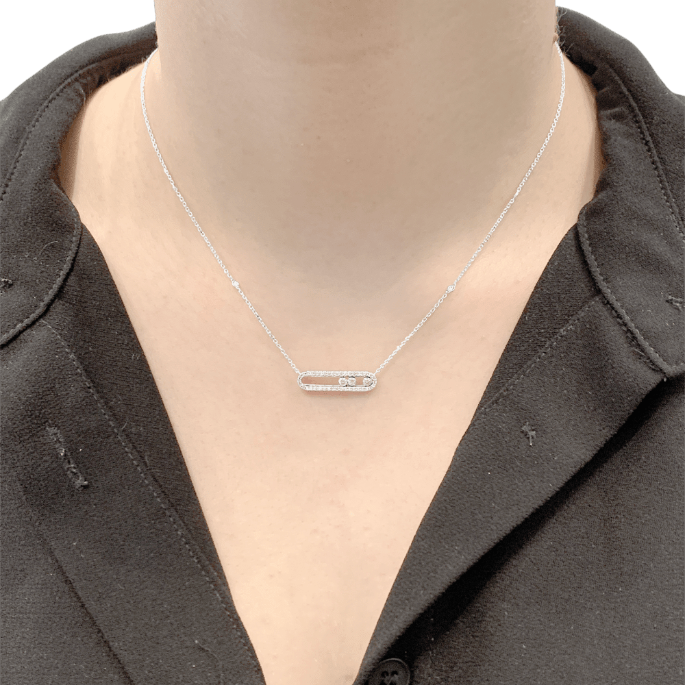 Collier Pendentif MESSIKA "Baby Move " en or blanc et diamants - Castafiore