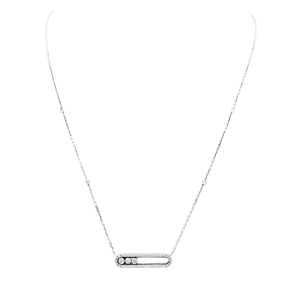 Collier Pendentif MESSIKA "Baby Move " en or blanc et diamants - Castafiore